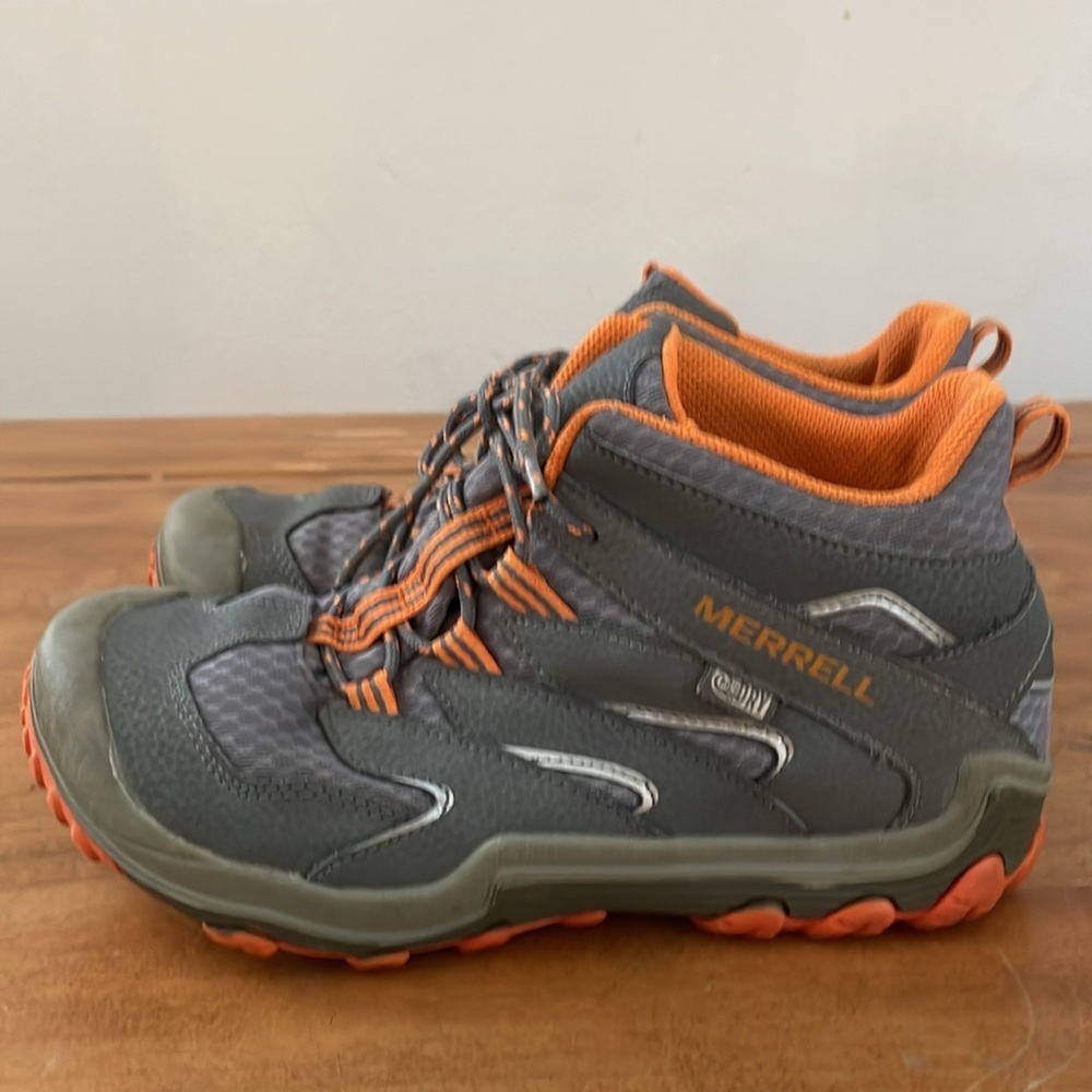Merrell Chameleon Hiker Hiking Shoes Grey Orange Size 5 - Picture 4 of 14